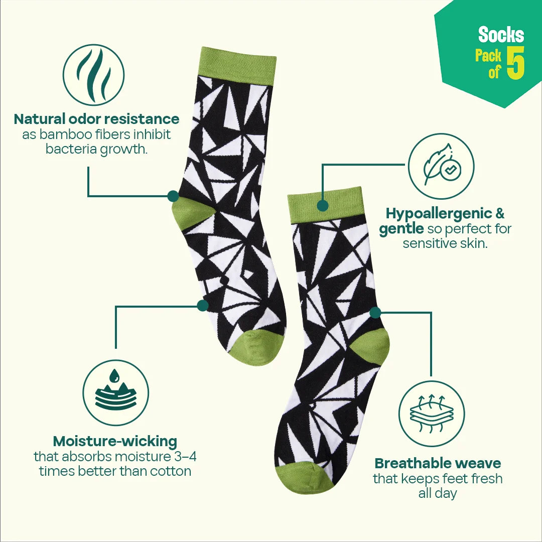 The Dark Side! Unisex Socks, 100% Bamboo, Crew Length, Pack of 5