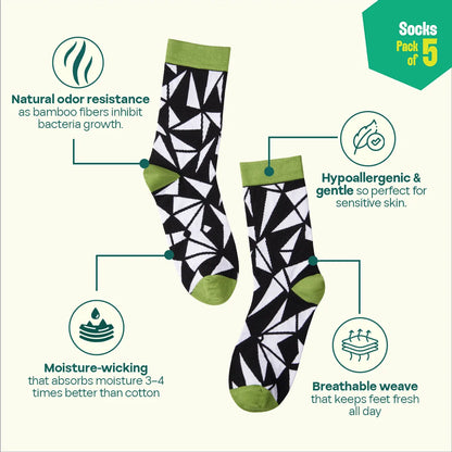 The Dark Side! Unisex Socks, 100% Bamboo, Crew Length, Pack of 5