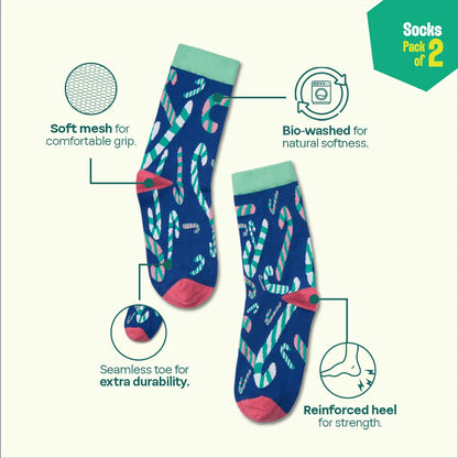 Sprinkling Joy! Unisex Socks, 100% Organic Cotton, Crew Length, Pack of 2