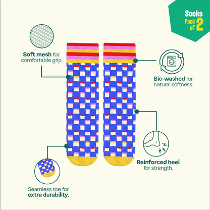 Out Loud! Unisex Socks, 100% Organic Cotton, Crew Length, Pack of 2