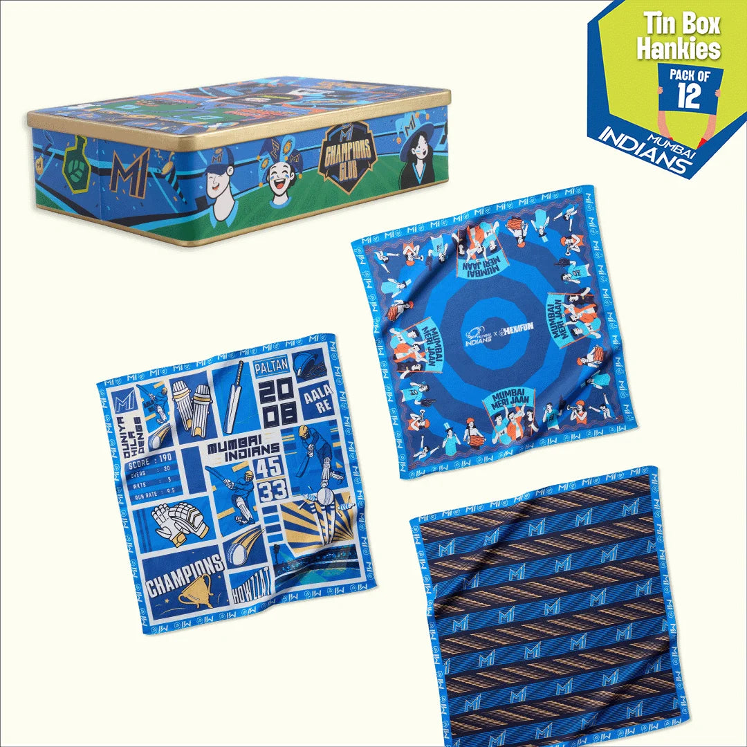 City Of Champions! Tin Gift Box, 12 Unisex Hankies, 100% Organic Cotton, Box of 12