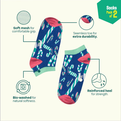 Sprinkling Joy! Unisex Socks, 100% Organic Cotton, Ankle Length, Pack of 2