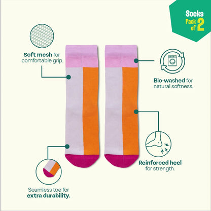 Paint The Town Orange! Unisex Socks, 100% Organic Cotton, Crew Length, Pack of 2