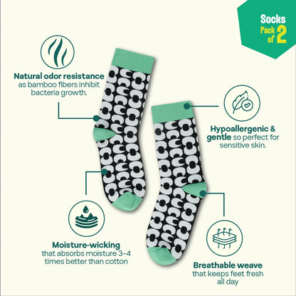 Mono-magic! Unisex Socks, 100% Bamboo, Crew Length, Pack of 2