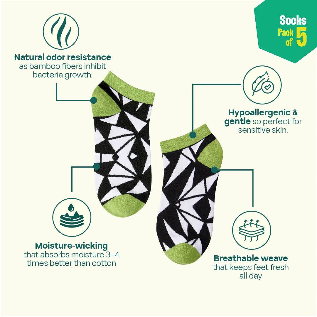 The Dark Side! Unisex Socks, 100% Bamboo, Ankle Length, Pack of 5