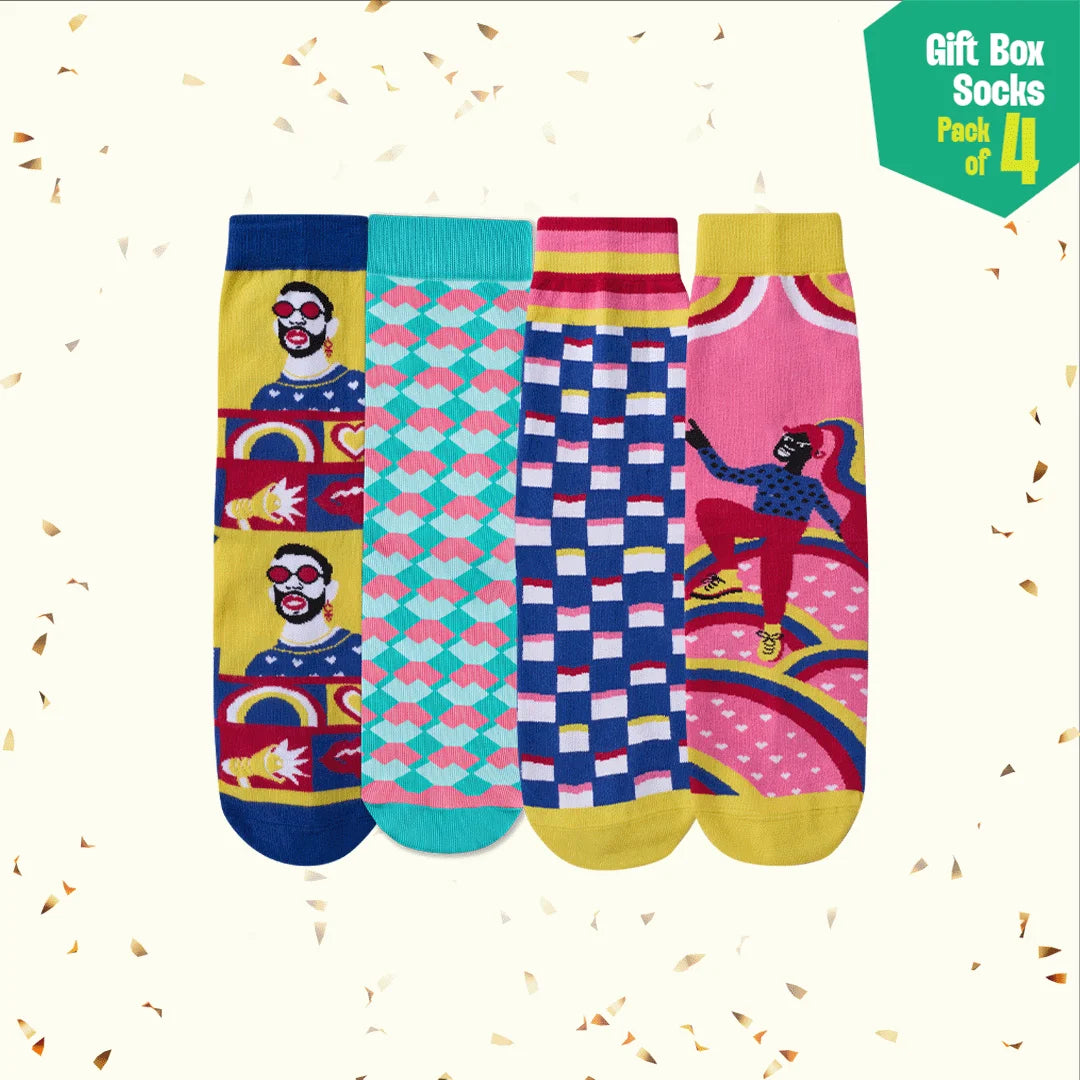 Love Is Love! Unisex Crew Length Socks, 100% Organic Cotton, Gift Box of 4