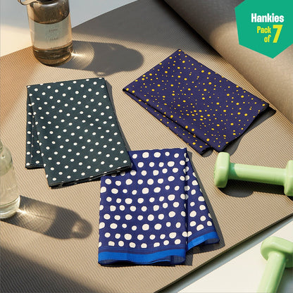 Style O'Clock! Unisex Hankies, 100% Organic Cotton, Pack of 7