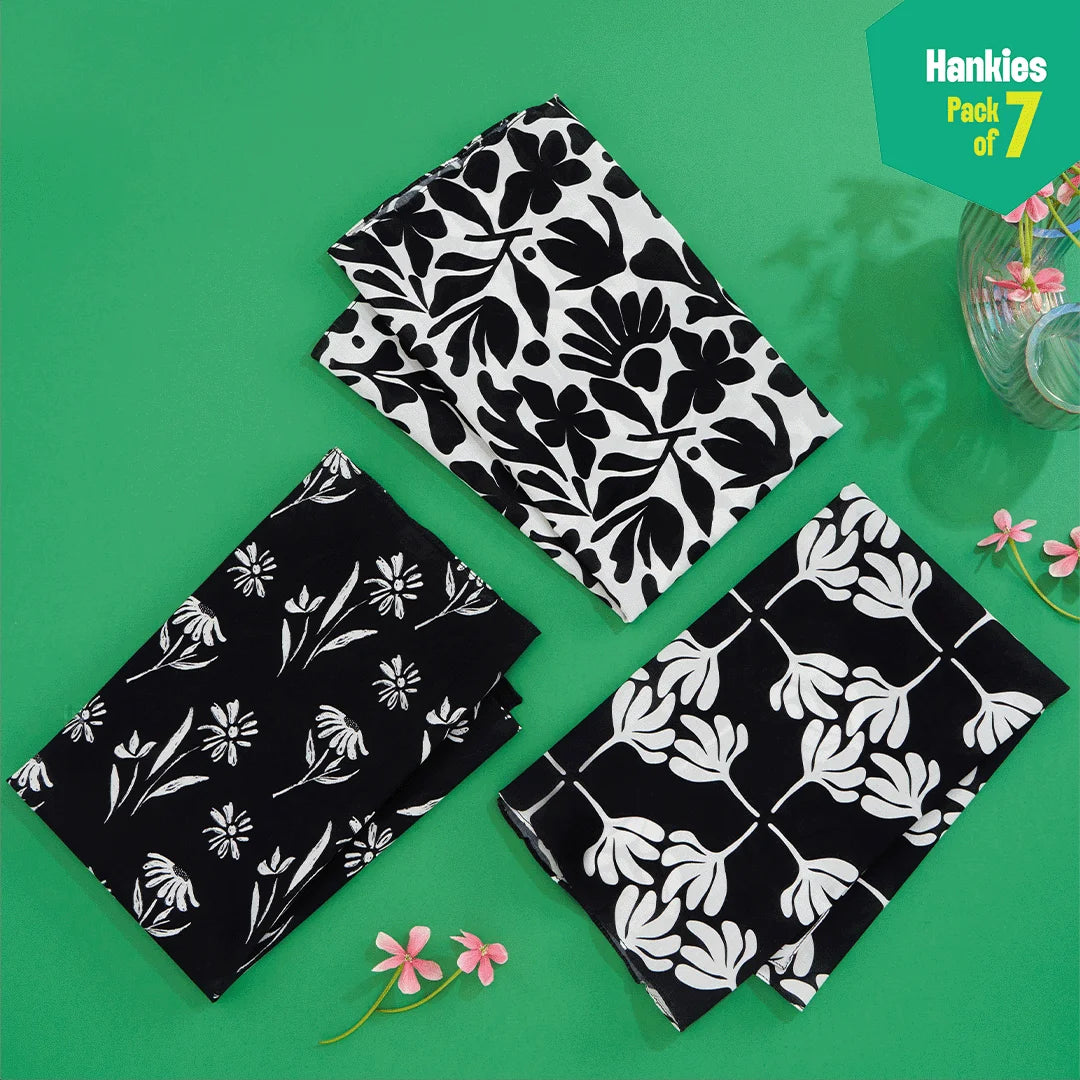 Blacklisted! Small Unisex Hankies, 100% Organic Cotton, Pack of 3