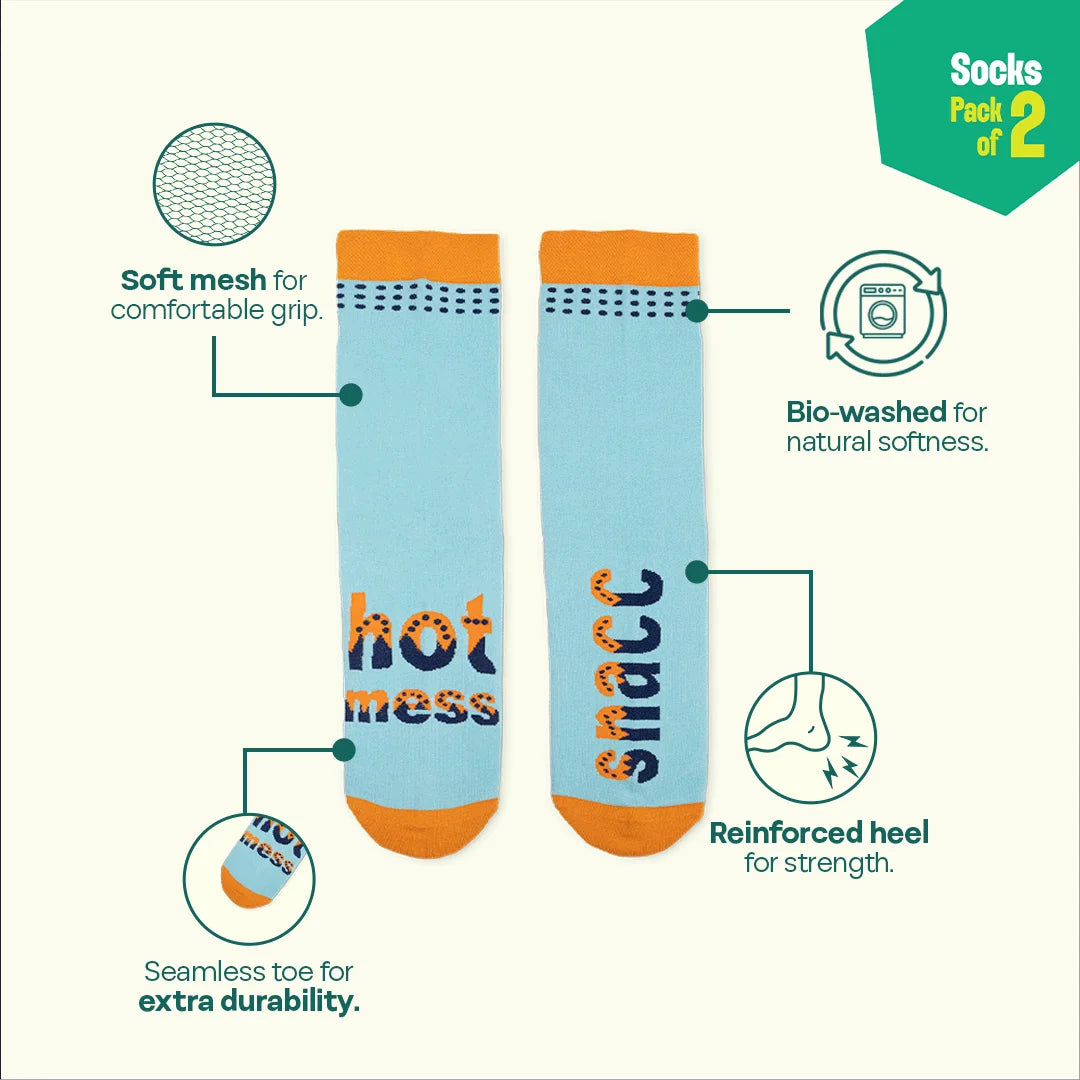 Wordle! Unisex Socks, 100% Organic Cotton, Crew Length, Pack of 2