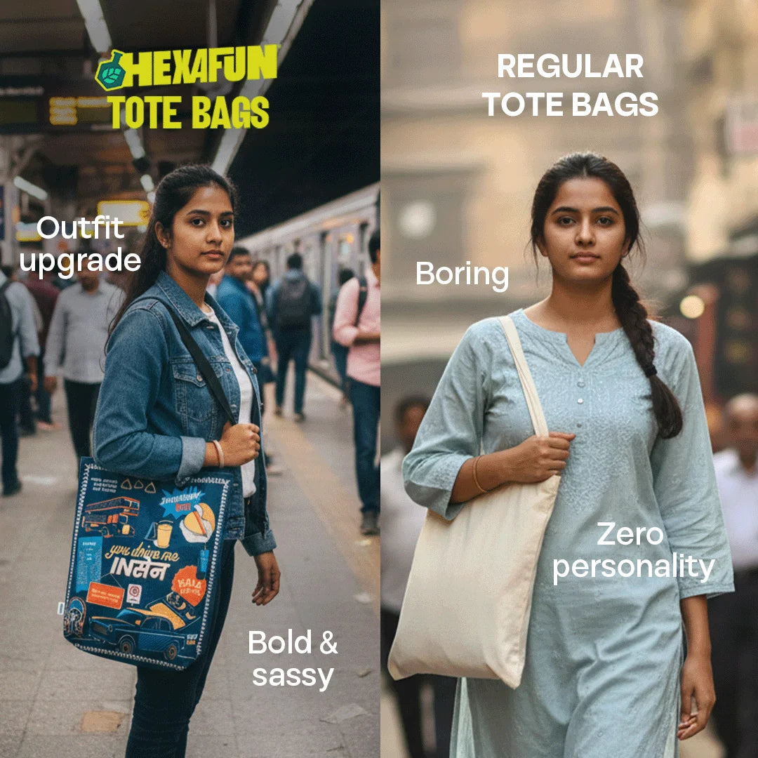 Jivachi Mumbai! Canvas Tote Bag, 100% Organic Cotton, Pack of 1
