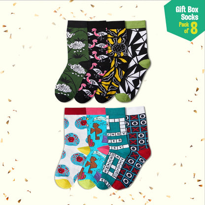 Ap-peeling! Unisex Crew Length Socks, 100% Bamboo, Gift Box of 8