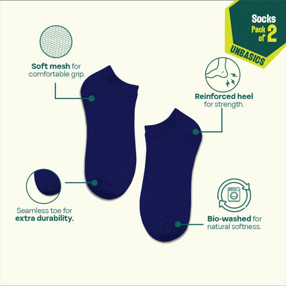 Nightfall! Unisex Socks, 100% Organic Cotton, Ankle Length, Pack of 2