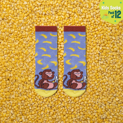 Twinkle Toes! Unisex Kid's Socks, 100% Bamboo, Crew Length, Pack of 12