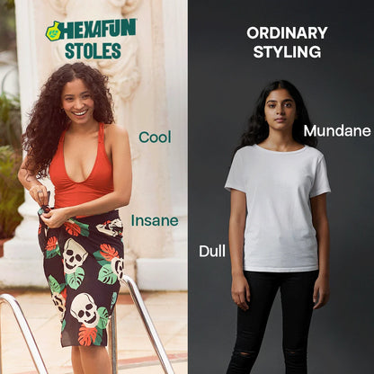 Skull Eye-candy! Women's Stole, 100% Organic Cotton, Pack of 1