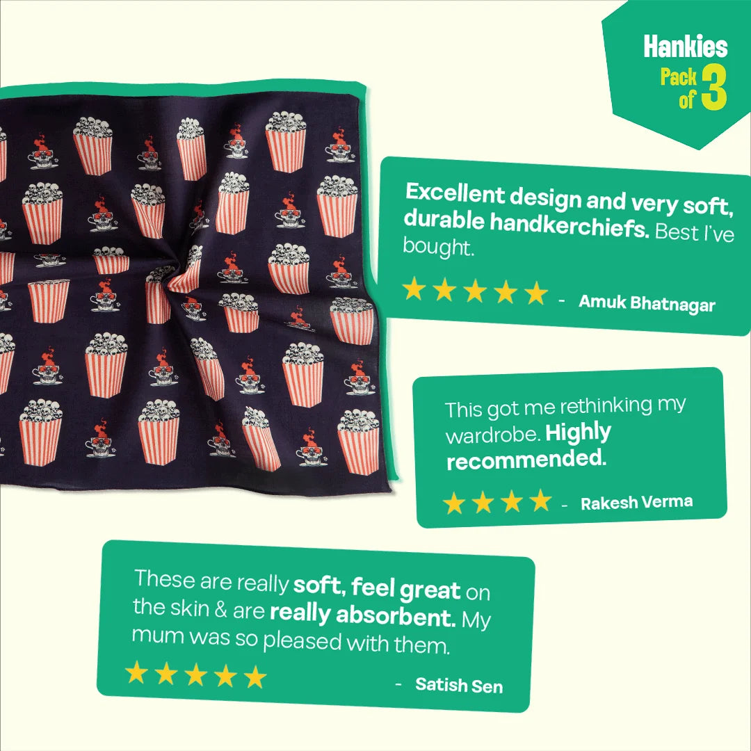 Hocus Pocus! Unisex Hankies, 100% Organic Cotton, Pack of 3