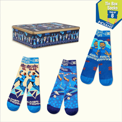 Paltan Cha Ghar! Tin Gift Box, 6 Unisex Crew Length Socks, 100% Bamboo, Box of 6