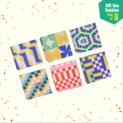 Camera Ready! Unisex Hankies, 100% Organic Cotton, Gift Box of 06