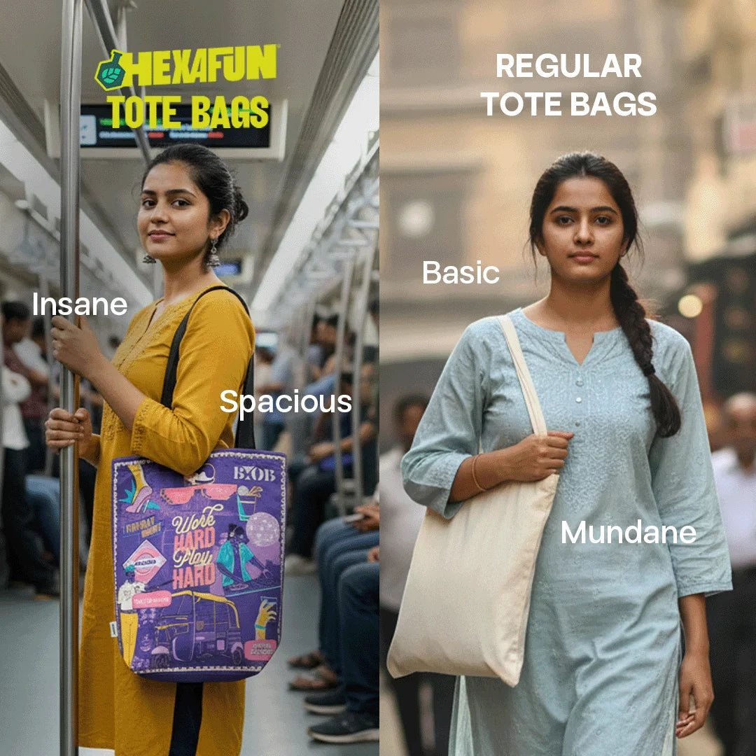 Hustler Bhidu! Canvas Tote Bag, 100% Organic Cotton, Pack of 1