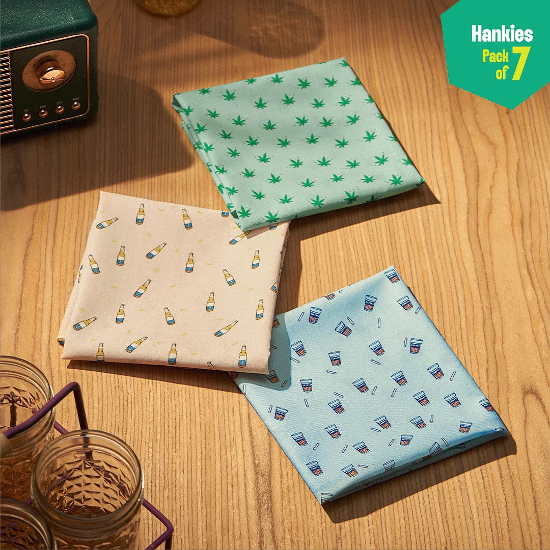 Travel Bug! Unisex Hankies, 100% Organic Cotton, Pack of 7