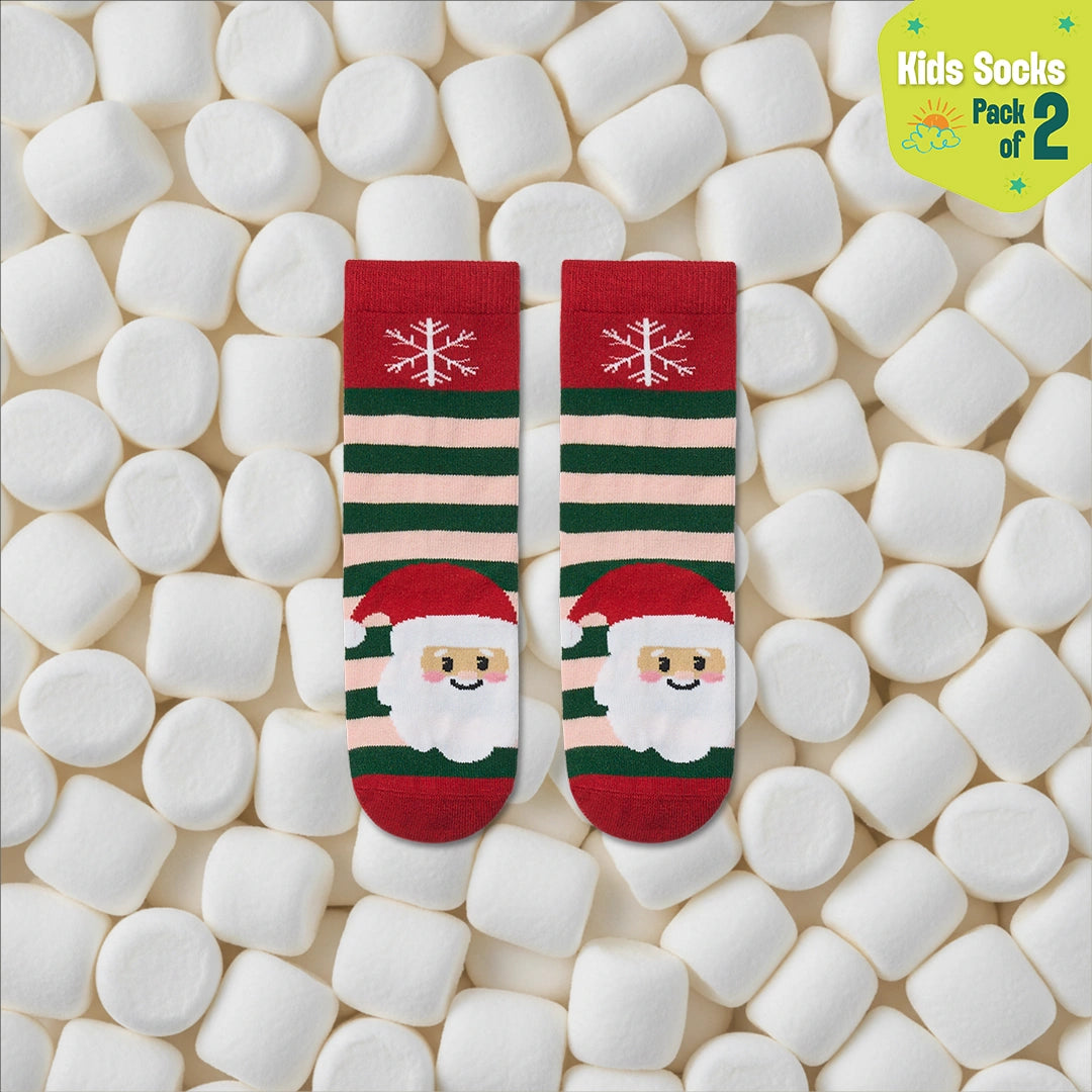 Baby Claus! Unisex Kid's Socks, 100% Bamboo, Crew Length, Pack of 2