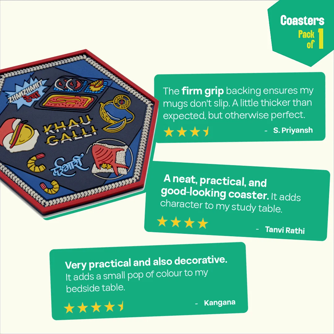 Khau Galli AF! Coasters, Pack of 1