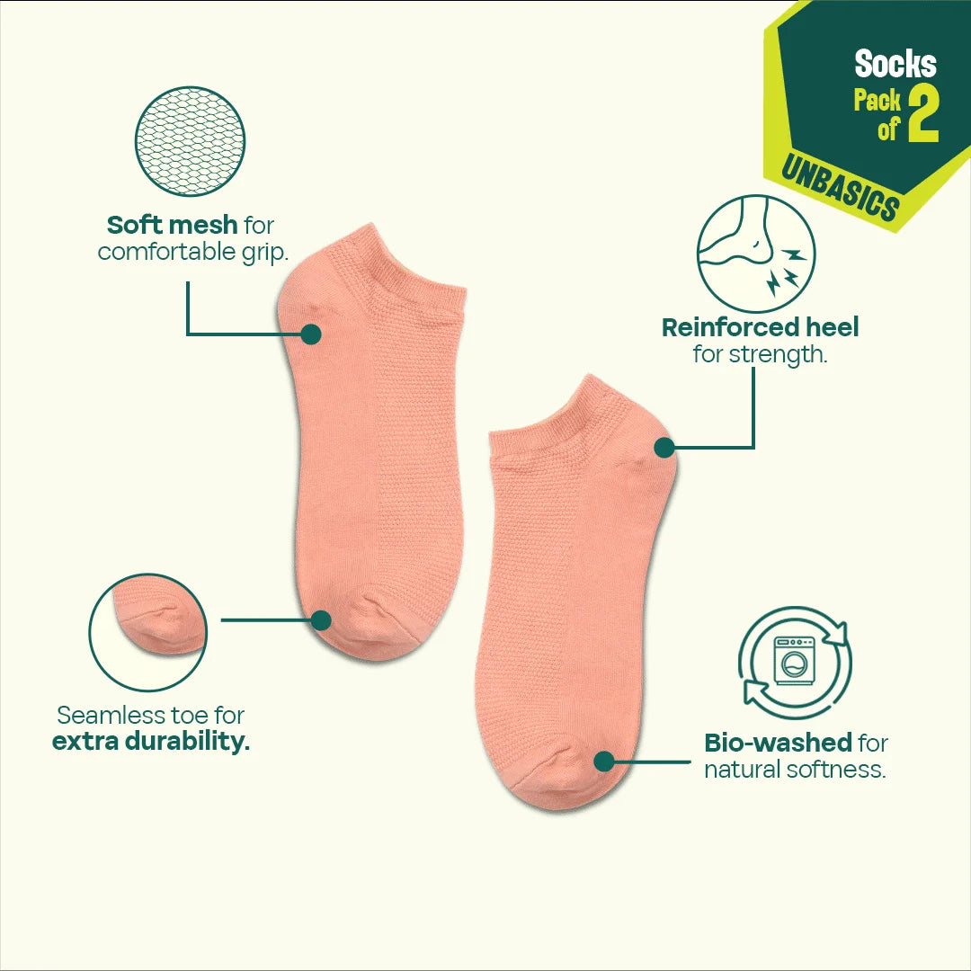 Daydream! Unisex Socks, 100% Organic Cotton, Ankle Length, Pack of 2