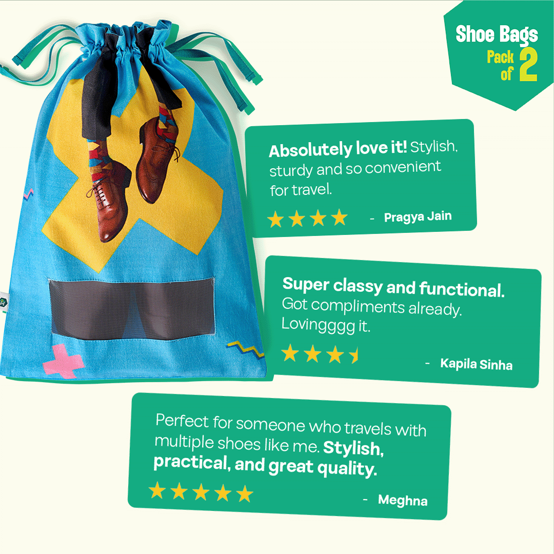 Boot-camp! Shoe Bags, 100% Organic Cotton, Pack of 2