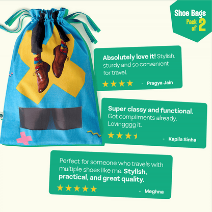 Boot-camp! Shoe Bags, 100% Organic Cotton, Pack of 2