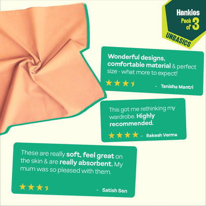 Drunch! Unisex Hankies, 100% Organic Cotton, Pack of 3