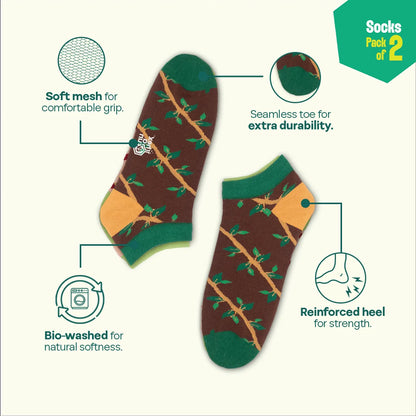Sensing A Pattern! Unisex Socks, 100% Organic Cotton, Ankle Length, Pack of 2
