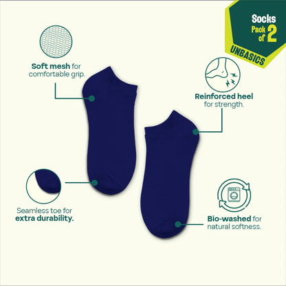 Midnight Mischief! Unisex Socks, 100% Organic Cotton, Ankle Length, Pack of 2