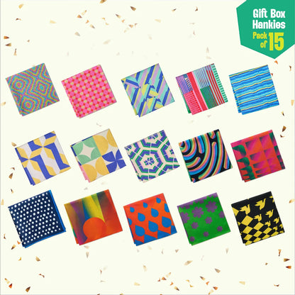 Sweet Spot! Unisex Hankies, 100% Organic Cotton, Gift Box of 15