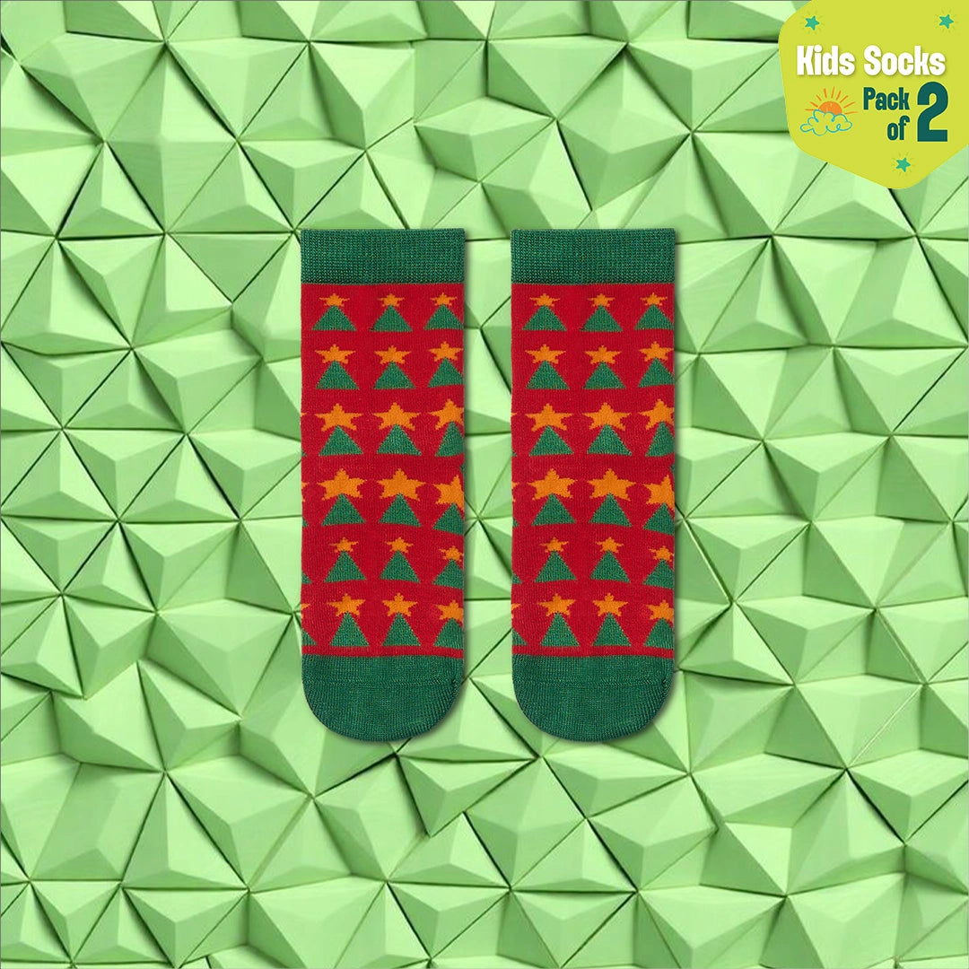 Merry Mischief! Unisex Kid's Socks, 100% Bamboo, Crew Length, Pack of 2