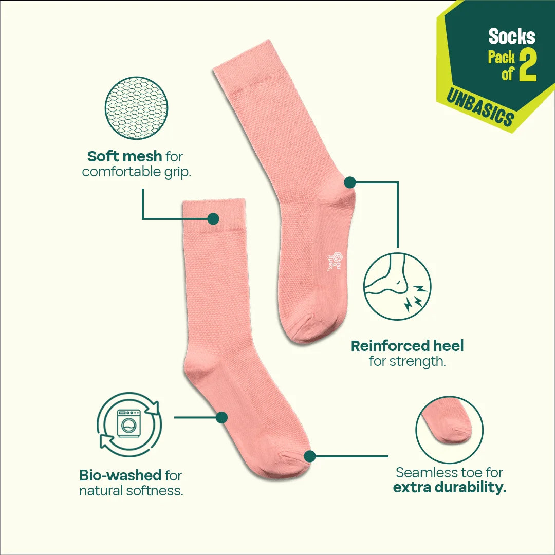 Daydream! Unisex Socks, 100% Organic Cotton, Crew Length, Pack of 2