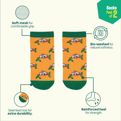 Weekend! Unisex Socks, 100% Organic Cotton, Ankle Length, Pack of 2