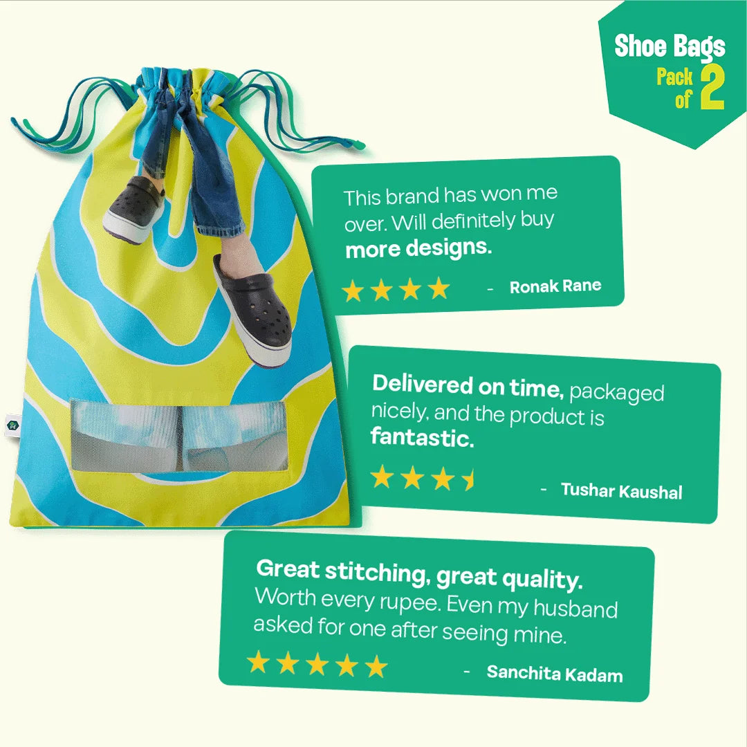 PaceMakers! Shoe Bags, 100% Organic Cotton, Pack of 2
