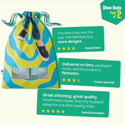 PaceMakers! Shoe Bags, 100% Organic Cotton, Pack of 2