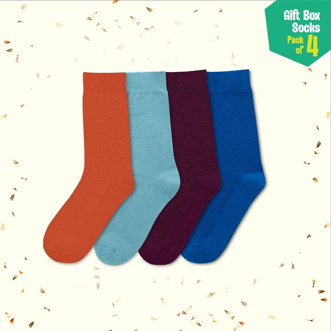 Pout It Out! Unisex Crew Length Socks, 100% Organic Cotton, Gift Box of 4