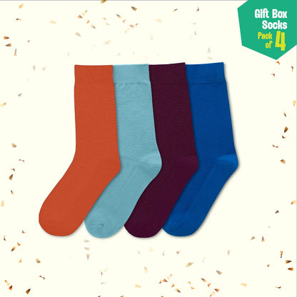 Pout It Out! Unisex Crew Length Socks, 100% Organic Cotton, Gift Box of 4
