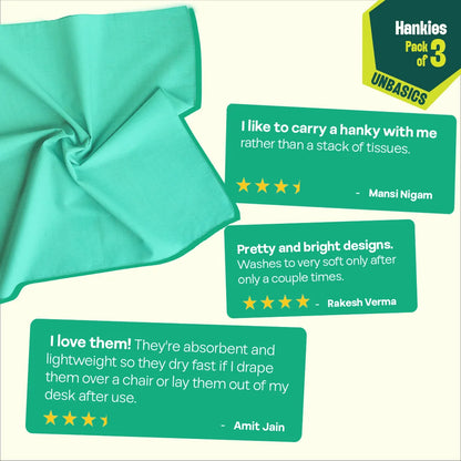 Bubblegum! Unisex Hankies, 100% Organic Cotton, Pack of 3