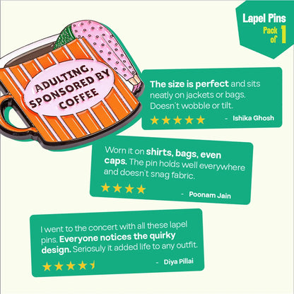 Adulting! Lapel Pins, Pack Of 1