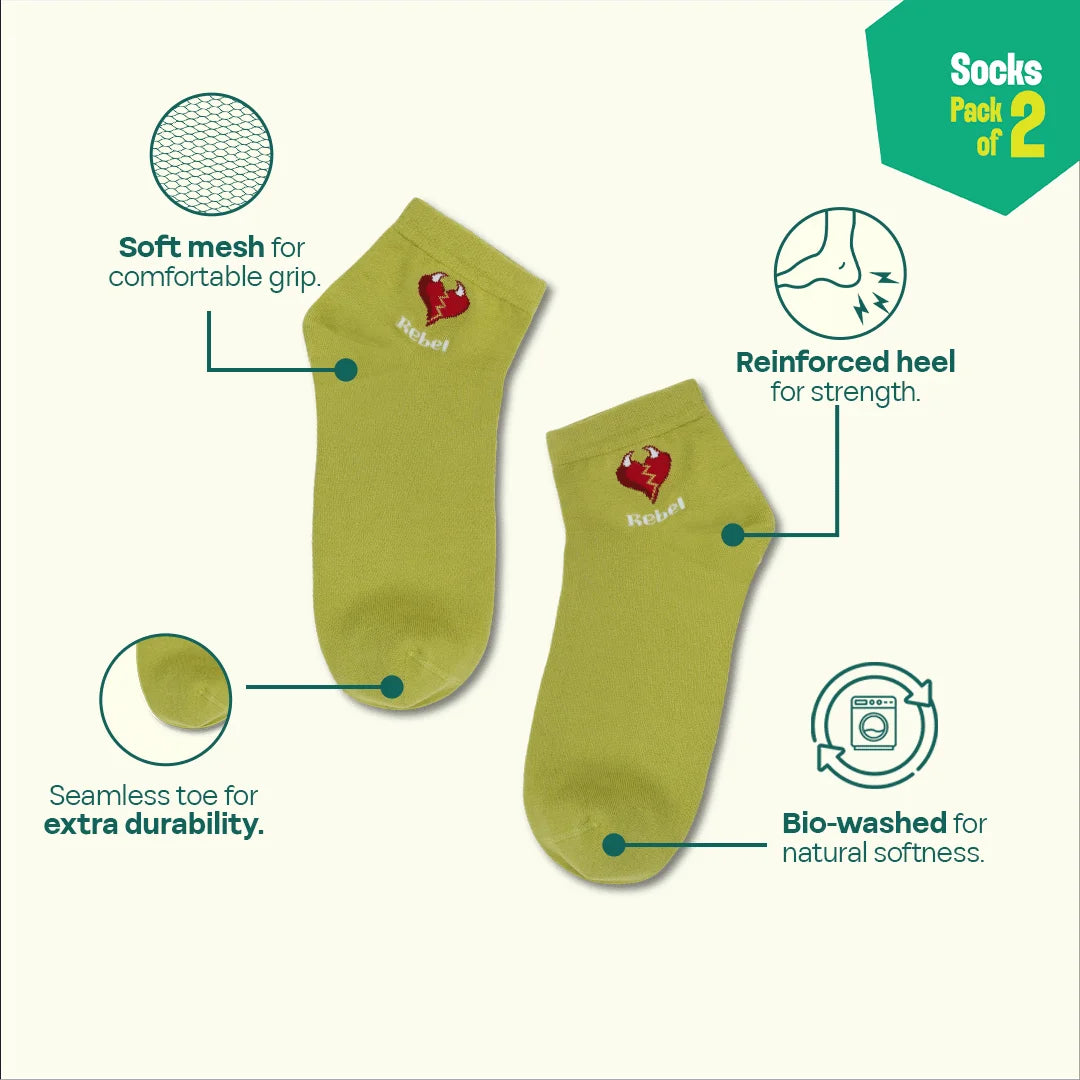 Mood Chart! Unisex Socks, 100% Organic Cotton, High Ankle Length, Pack of 2