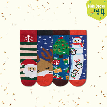 Crumb Kiss! Unisex Kid's Socks, 100% Bamboo, Crew Length, Gift Box of 8