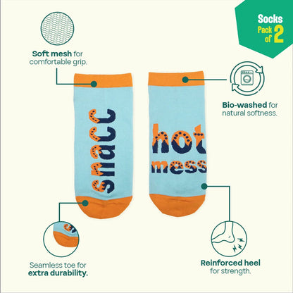Wordle! Unisex Socks, 100% Organic Cotton, Ankle Length, Pack of 2
