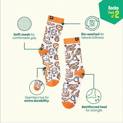 Ghost Town! Unisex Socks, 100% Organic Cotton, Crew Length, Pack of 2