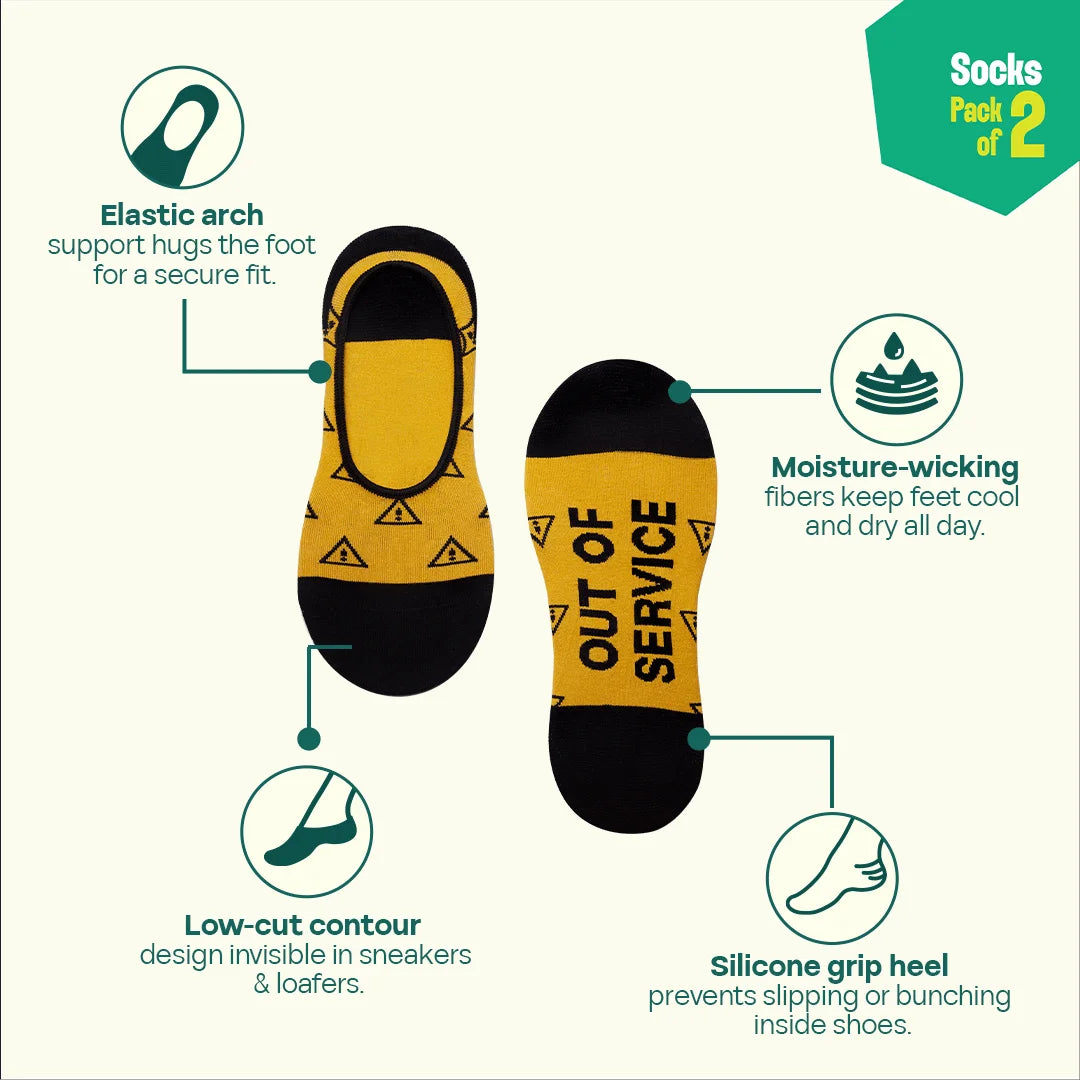Vibe Check! Unisex Socks, 100% Organic Cotton, No Show, Pack of 2