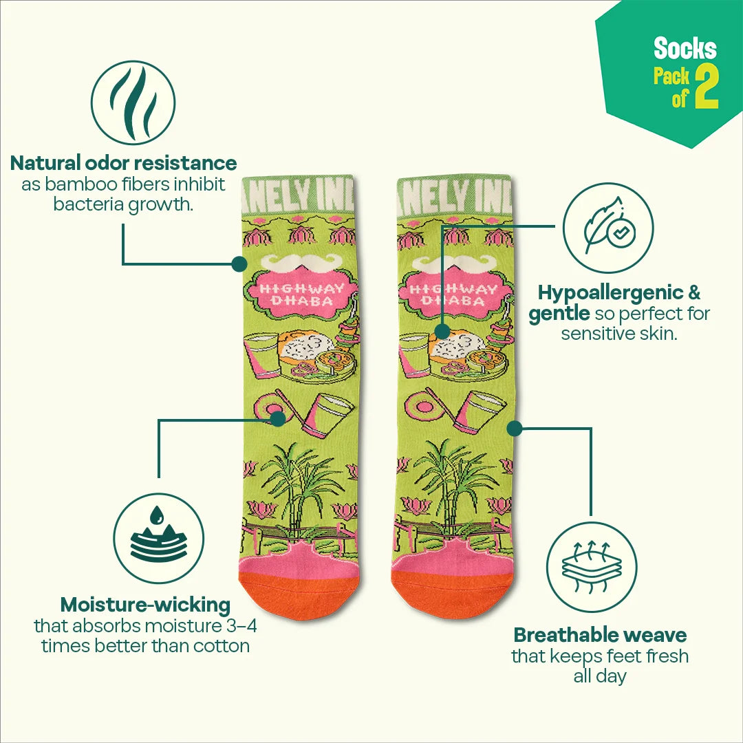 Gedi Gang! Unisex Socks, 100% Bamboo Made, Crew Length, Pack of 2