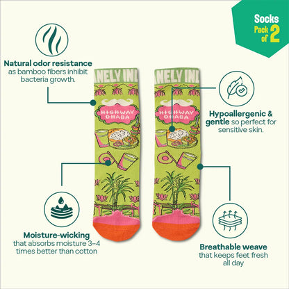 Gedi Gang! Unisex Socks, 100% Bamboo Made, Crew Length, Pack of 2