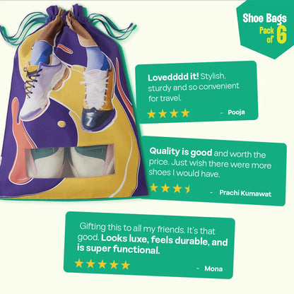 The Walking Company! Shoe Bags, 100% Organic Cotton, Pack of 6