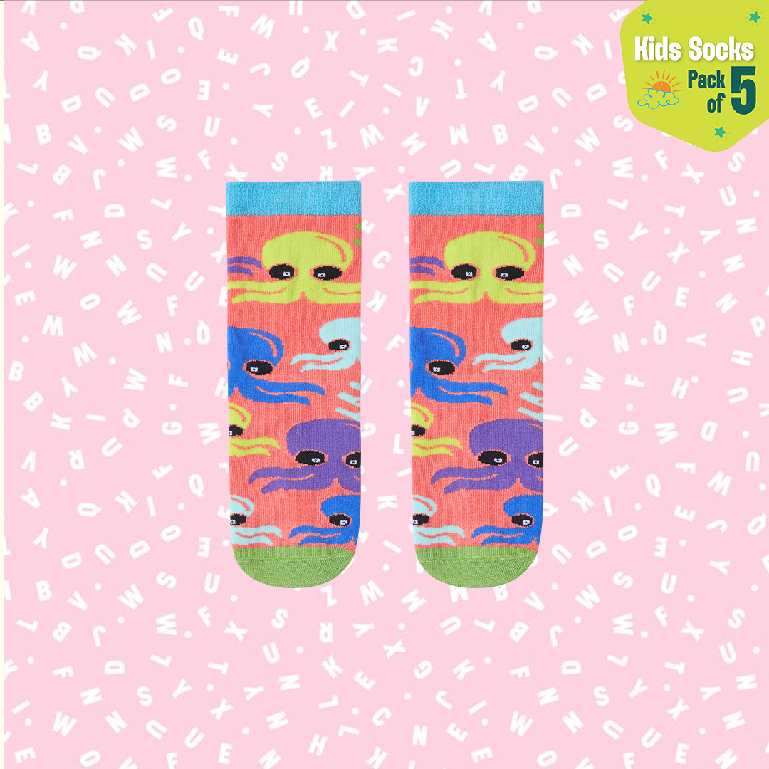 Zoo-manji! Unisex Kid's Socks, 100% Bamboo, Crew Length, Pack of 5